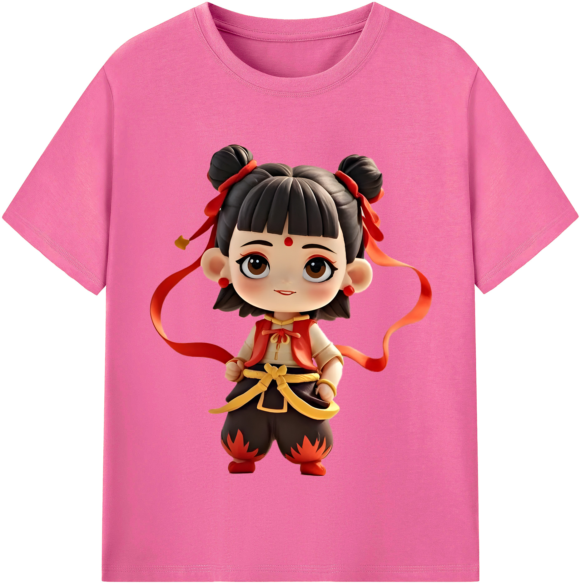（画像用） Ne Zha 2 ナタ 魔童の大暴れ レディースカジュアルプリントTシャツ（綿100％）